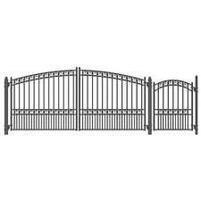 ALEKO Paris Style Steel Dual Driveway Combo Gate 14 ft and Pedestrian Gate