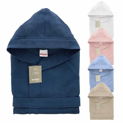 Accappatoio Zucchi Nido d'ape con capuccio Solo Tuo Unisex Uomo Donna Bambino