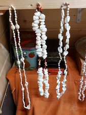 COLLIERS Coquillages de TAHITI VINTAGE lot de 14 diverses longueurs et formes