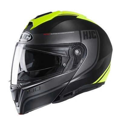 HJC i90 Davan MC4HSF XS Motorrad Helm Klapphelm Sonnenblende schwarz-gelb - Bild 1 von 3