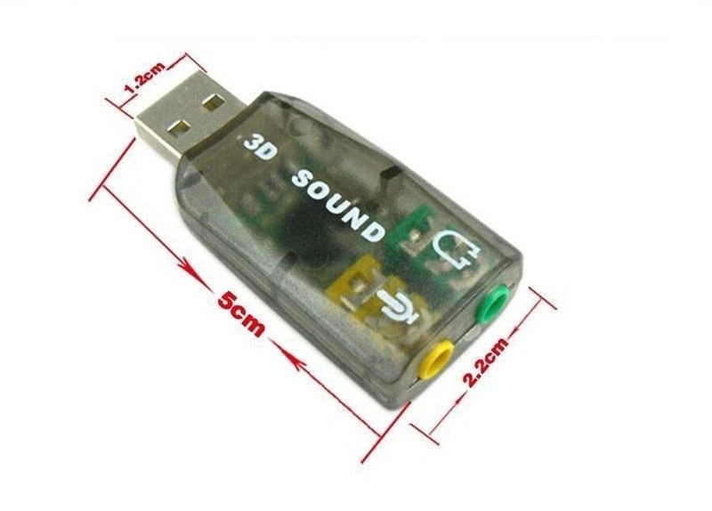 USB Audio Adapter External Stereo Sound Card 3D Converter 5.1 Channel Adaptor - Image 3 of 3