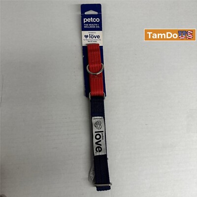 (5EA) Petco EveryYay Hittin' My Stride Red & Blue Two Tone Martingale Dog Collar