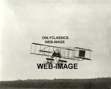 1909 GLENN CURTISS BIPLANE OVER MINEOLA NEW YORK AIRPLANE AVIATION 8x10 PHOTO