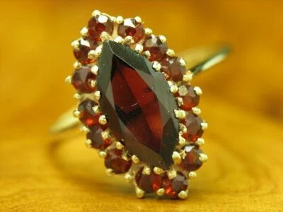 8kt 333 Gelbgold Ring mit 3,06ct Granat Cluster Besatz / 2,7g / RG 49,5 - Bild 1 von 4