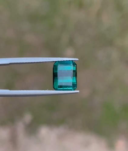 Natural Tourmaline from Afghanistan 3.30 crt Bluish green colour - Picture 3 of 6