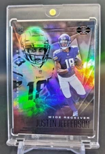 JUSTIN JEFFERSON ROOKIE REFRACTOR RAINBOW HOLO WITH CASE VIKINGS