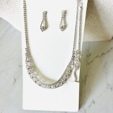 Crystal Rhinestone Necklace  Earring  Bracelet Set Bridal Formal Prom 3 PC