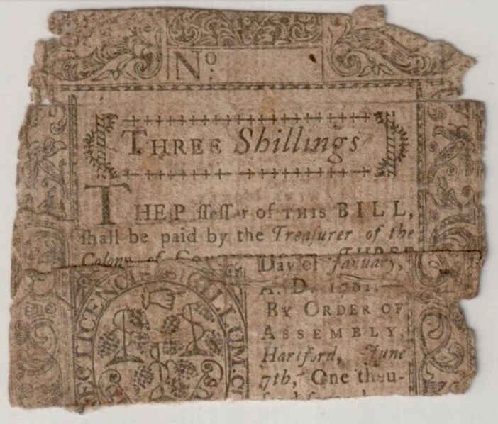 Connecticut 1776 Colonial Currency Bank Note CT-198 American Revolution PCGS VG8 - Image 3 of 4