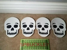 LOT OF 4 SKULL SHAPE HALLOWEEN SMALL APPETIZER PLATES, NEW