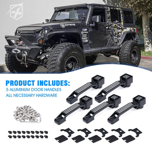 Exterior Outer Door Handles FLAG Set for 2007-2018 Jeep Wrangler JK 4 Door - Picture 7 of 7