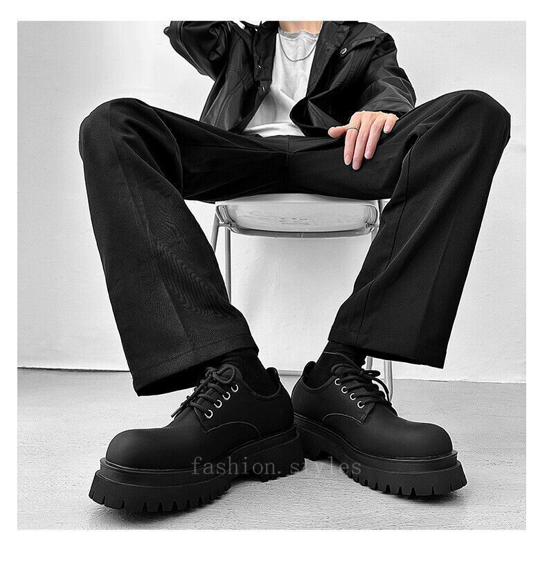 SAOLA Scarpe derby punk suola spessa uomo casual gotiche eleganti Oxford nere stringate taglia