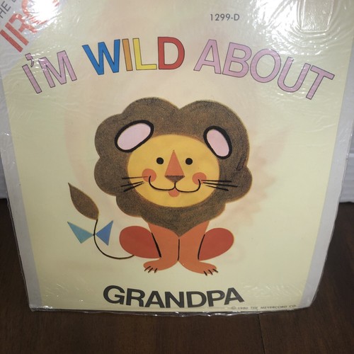 Meyercord Decals Vintage WILD ABOUT GRANDPA Lion 1970s80s Iron On Retro Crafting