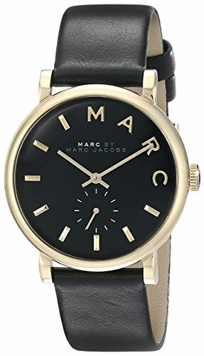 Marc By Marc Jacobs Baker Black Leather Band Black Dial Woman's Watch MBM1269 - 第 1/1 張圖片