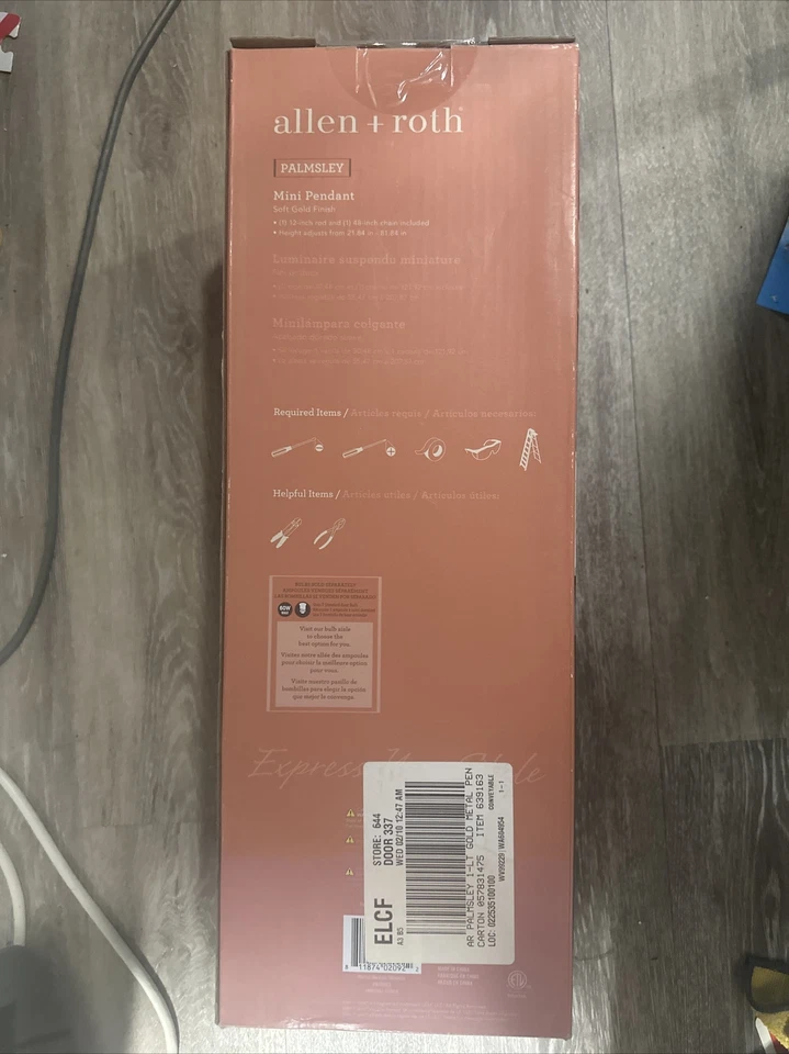 allen + roth palmsley soft gold transitional geometric mini pendant light - Image 3 of 3