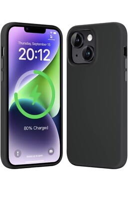 Mkeke Magnetic iPhone 14 / iPhone 13 Case, MagSafe,Silicone Shockproof , Black