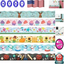 6-Rolls of 234 Feet Holiday Bulletin Board Borders - 6 Colorful Designs