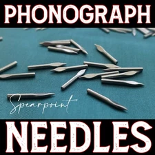  100 SPEAR-TIP Gramophone Needles for Phonographs & old record players