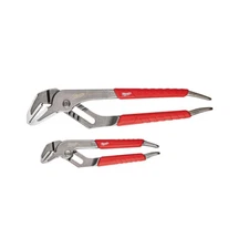 2-PACK 6In. and 10In. Straight-Jaw Pliers Set Comfort-Grip Handle Rust-Resistant