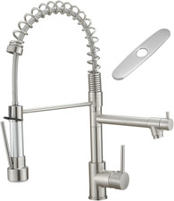 Commercial Pull Down Kitchen Faucet with Single Handle and Deck Plate