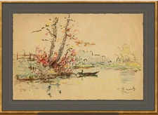 Soicher Marin Fine Art Dutch Landscape Study 1900 Painting,Signed