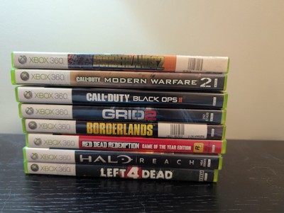 Lot of 8 Xbox 360 Games Modern Warfare 2 Black Ops II Red Dead Redemption Grid2