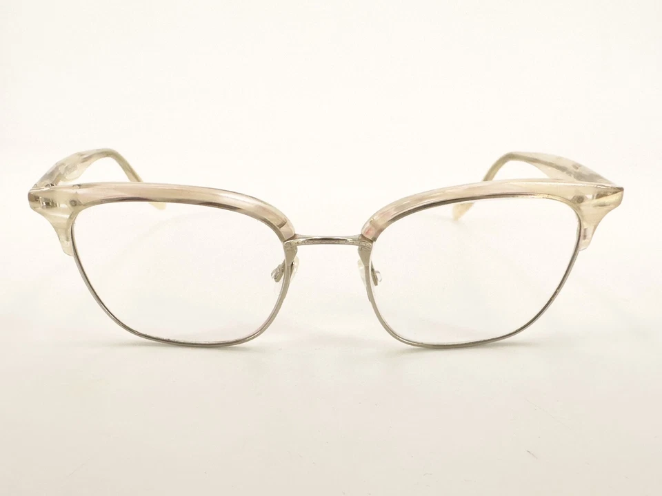 NICE Barton Perreira Nikki Eyeglasses FRAMES CIP/SIL White 52-19-145 Silver H634 - Image 2 of 4