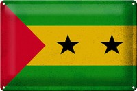 Blechschild Flagge SãO Tomé Und PríNcipe 30X20 Cm Vintage Deko Schild Tin Sign