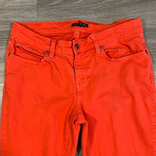 Eileen Fisher Jeans Womens Size 4 Bright Red Stretch Tapered Fit Low Rise - Picture 4 of 12