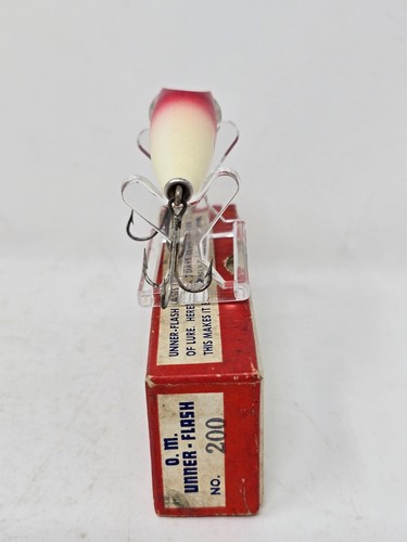 VINTAGE O.M. BAIT CO. UNNER-FLASH 200 MADE IN MICH. Nel 1938 con scatola molto rara - Foto 7 di 9
