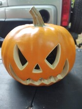 Vintage Intertek Light-Up Pumpkin Jack-O-Lantern Halloween Orange Needs Cord