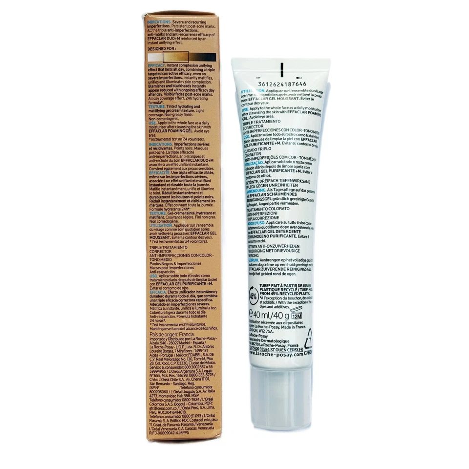 La Roche Posay EFFACLAR DUO + M UNIFIANT TINTED MEDIUM COLOR 40ml EXP 05/27 - Image 2 of 4