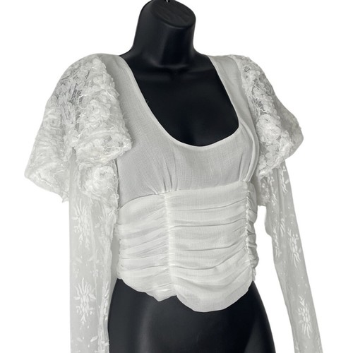 Free People Dream Of You Top White-XS UK 6/8 - Picture 4 of 7