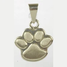 Solid 925 Sterling Silver Substantial Highly Polished Paw Print Pendant