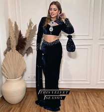 VELVET LEHNGA SARI INDO WESTERN DRAPE LEHENGA SAREE WEDDING DESIGNER BOLLYWOOD