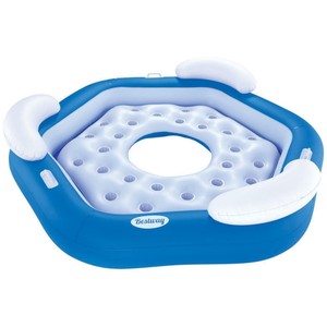 Matelas Gonflable Plage Piscine Bestway X3 Island Bleu Bleu 58191