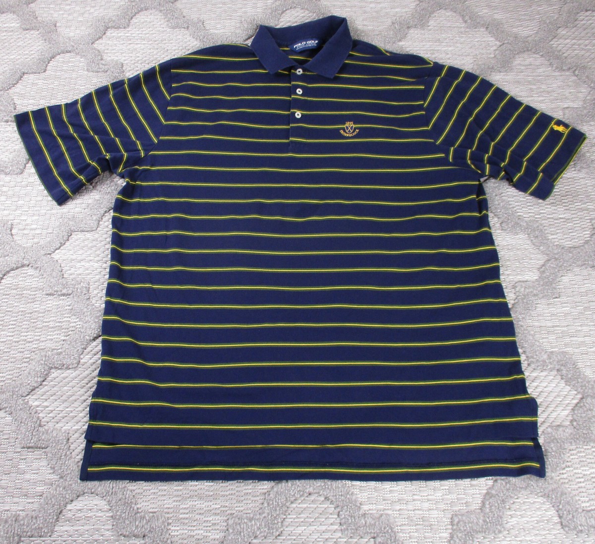 Polo Golf Ralph Lauren Shirt Mens Extra Large Blue Striped Pima Cotton S/S