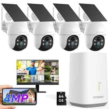 Solar Battery Powered Wireless Security Camera System WiFi IP Outdoor Home HDMI