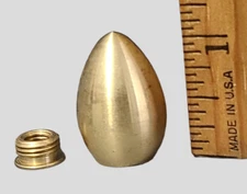 Unfinished Brass Egg Shape Lamp Finial With Adapter 1'' High GB23