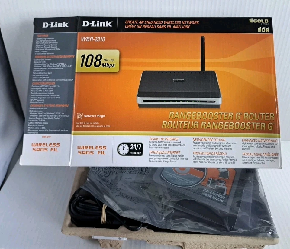 D-Link RangeBooster WBR-2310 108 Mbps 4-Port 10/100 Wireless G Router  - Image 2 of 4