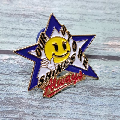 #ad Walmart Employee Pin Smiley Our Store Shines Always Star $9.99