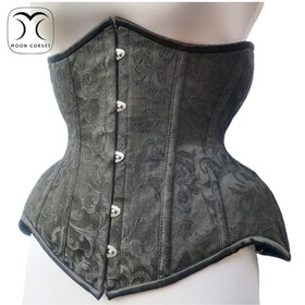 Brocade Overbust Corset Waist Training Corset Double Steel Boned Heavy Duty