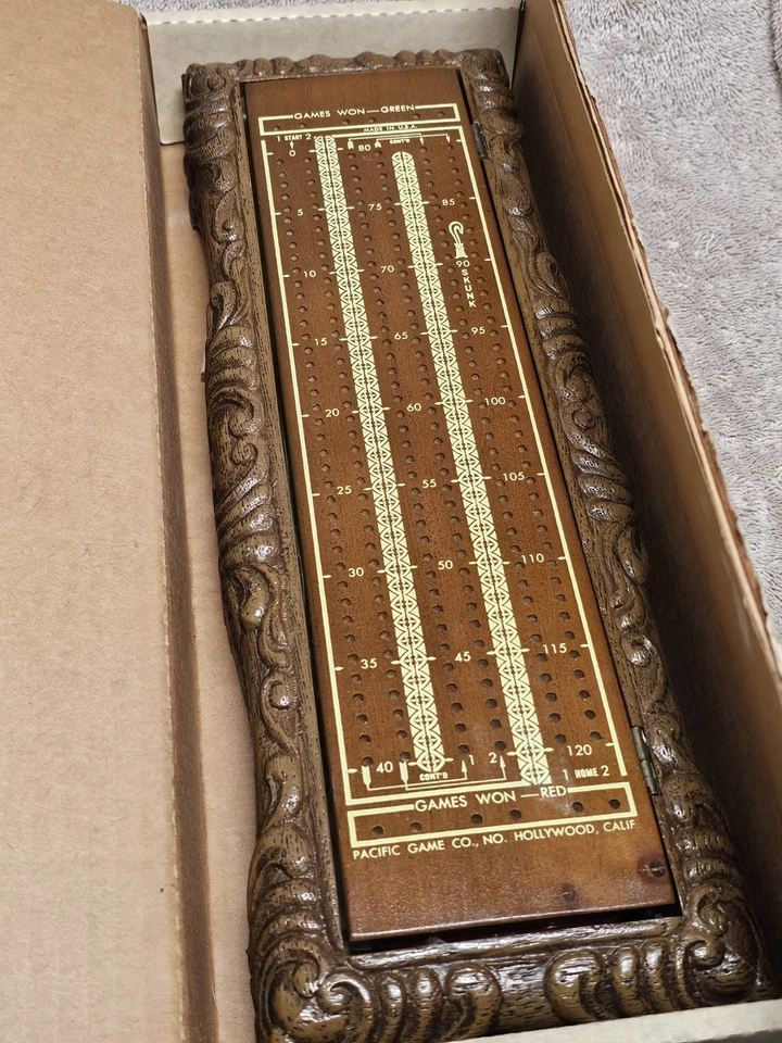 Vintage Old World Cribbage Set Pleasantime Games, No. 755 - New Open Box - Image 2 of 4
