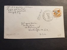 APO 179 BEYREUTH, GERMANY 1947 Army Cover 28th CONST Sqdn Soldier s Mail