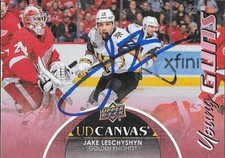 Signed Jake Leschyshyn 21-22 Young Guns UD Canvas Vegas Golden Knights Rookie Cd