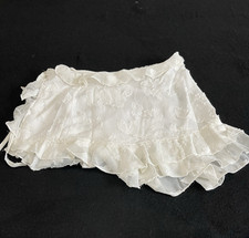 PLT Textured Cream Chiffon Tie Side Frilly Beach Coquette Party US 4