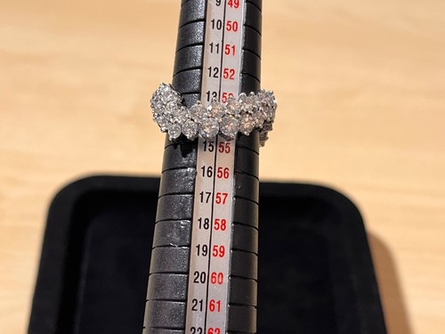 2.5ctw Round Brilliant Cut Diamond Contoured Band Ring 14k White Gold Size 6.75 - Picture 6 of 22