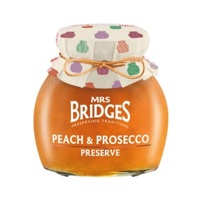 Mrs Bridges Peach & Prosecco Preserve, Made in 12 Ounce (Pack of 1), orange 