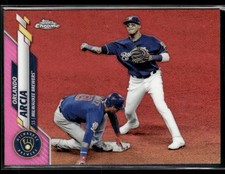 2020 Topps Chrome #140 Orlando Arcia Pink Refractor Baseball Card 0603Q