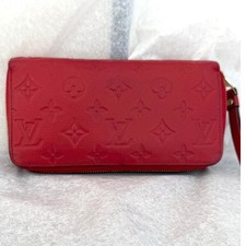 Louis Vuitton Zippy Wallet Empreinte Scarlet Red Leather w/ Box Dust Bag