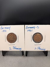 2‑Coin Bundle – Germany 1971 Two Pfennig & 1971 One Pfennig (D Mint)